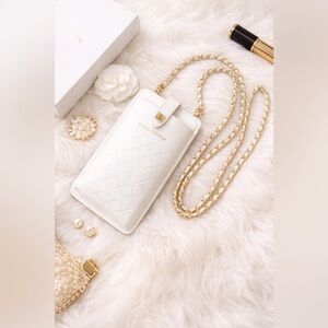 Authentic Coco Crush White Quilted Crossbody Bag